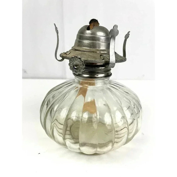 VTG Clear Glass Kerosene Oil Lamp Decor 13" - Picture 8 of 11
